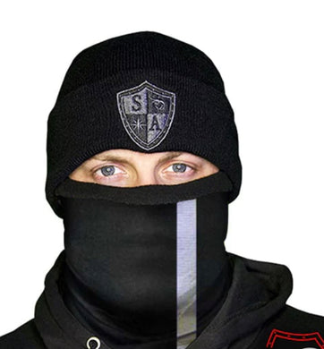 Fleece Lined Face Shield - Reflective Black