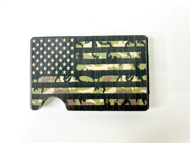 Camo American Flag RIFD Wallet with Money Clip